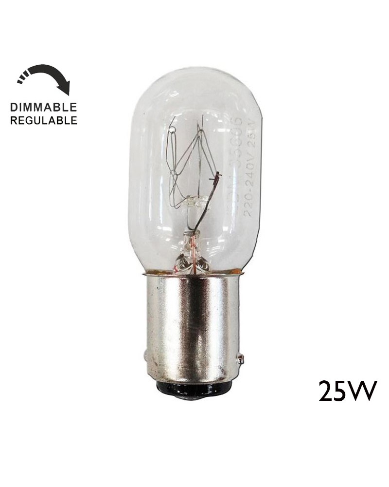 Bombilla incandescente tubular bayoneta máquina coser 25W