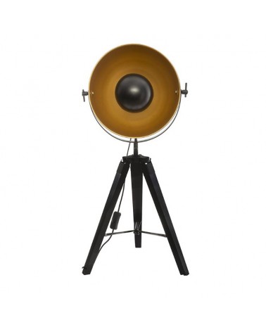Lámpara de mesa tripode 70cm E27 negra y cobre