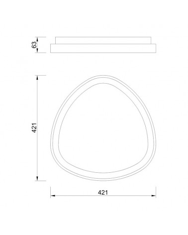 LED ceiling light, 42,1cm 42W metal and acrylic CCT 2700K/4000K/5000K DIMMABLE with remote control