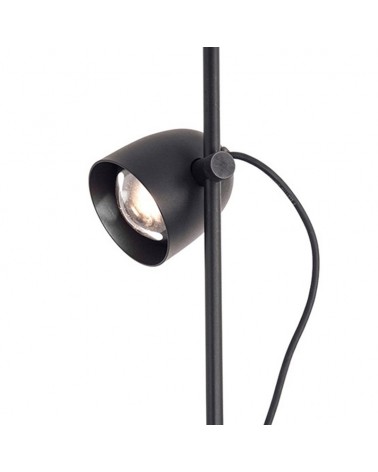 Lámpara de diseño de pie negra SPEERS OUTDOOR LED 2x7W 2700K con dos cabezas lumínicas IP54