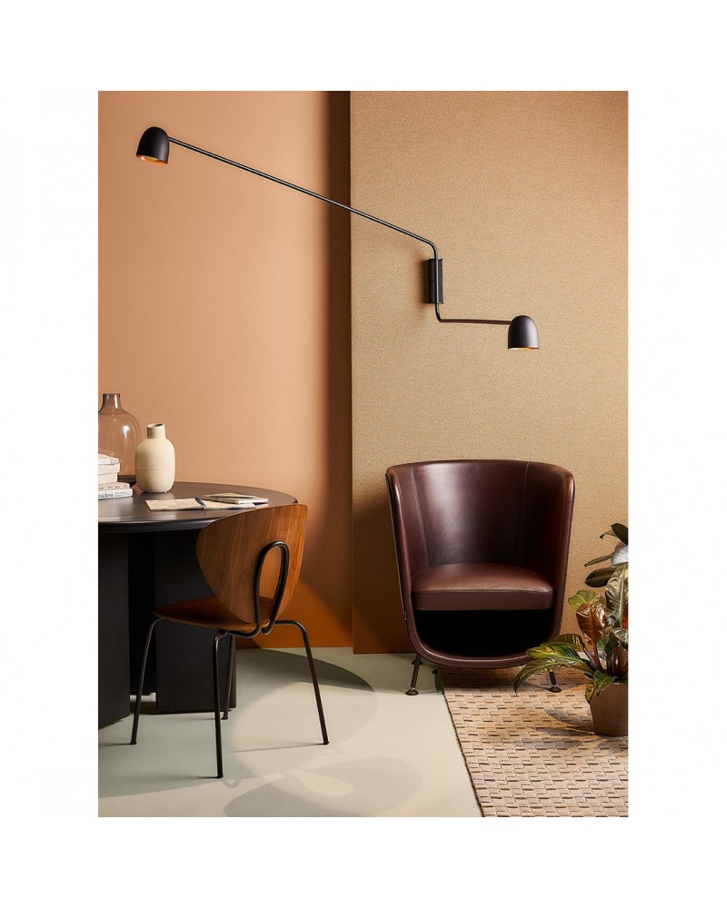 Aplique de pared con dos brazos SPEERS ARM LED 2x9W 2700K con dos cabezas lumínicas