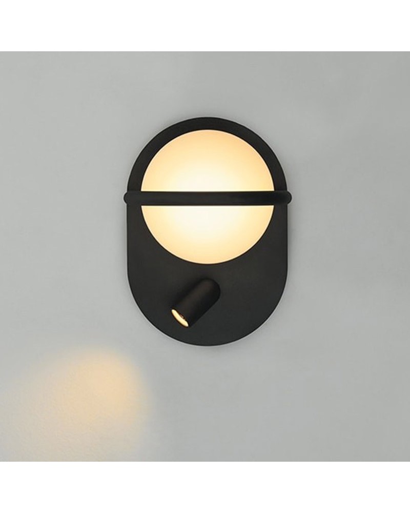 Aplique de pared de metal y vidrio C_BALL W con dos luces E14 y LED 4,5W 3000K