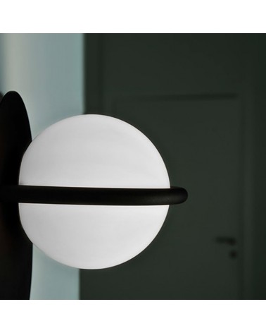 Wall light C_BALL W metal and glass with two E14 lights and LED 4.5W 3000K