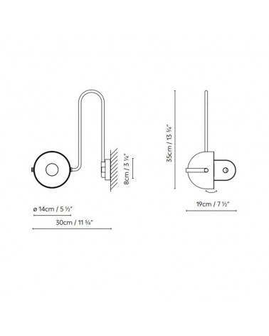 Aplique de pared BOWEE LED posición izquierda 8W 2700K