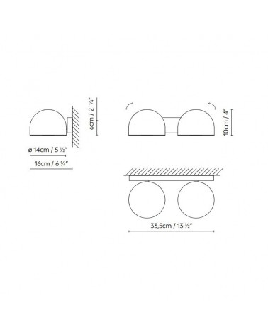 Aplique de pared BOWEE LED doble pantalla 2x8W 2700K