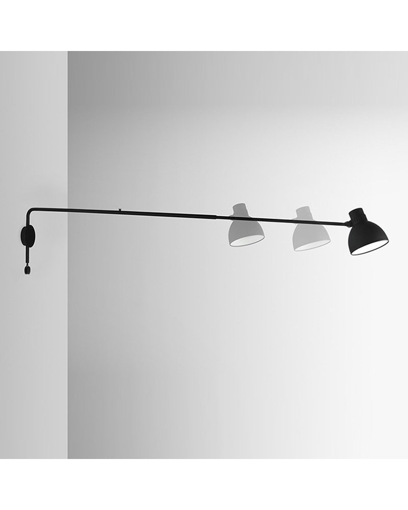 Aplique de pared articulada BLUX SYSTEM W125 de aluminio E27