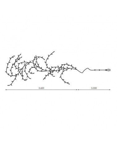 String light Branch-shaped 3,60m and 288 LEDs cool light IP44