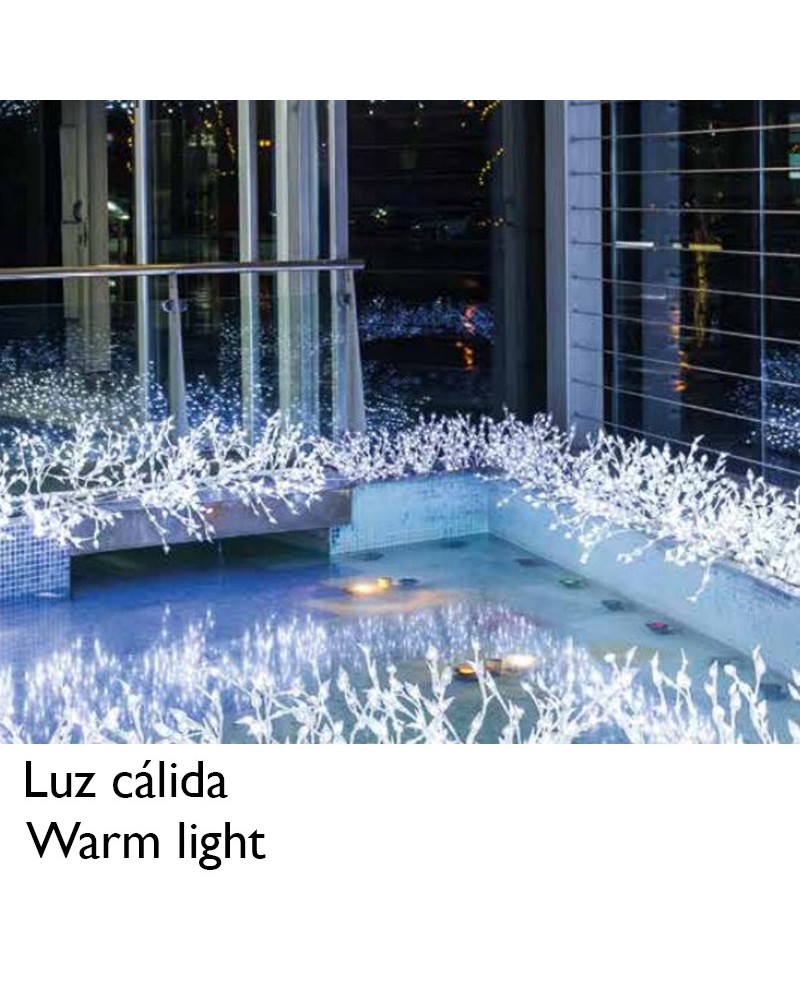 Guirnalda forma de rama 2,60m y 600 LEDs luz cálida cable transparente IP44