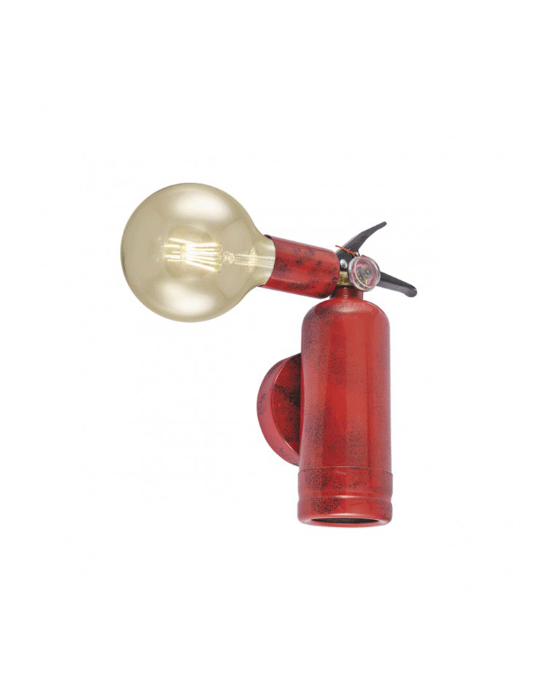 Aplique 26cm forma de extintor rojo metal  1 X 60W E-27