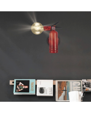 LED Wall lamp 26cm red metal fire extinguisher shape 1 X 60W E-27