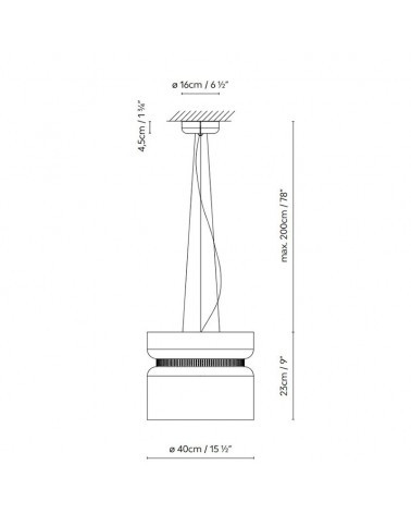 Ceiling lamp 40cm ASPEN S40 LED 24.4W aluminum 2700K DIMMABLE