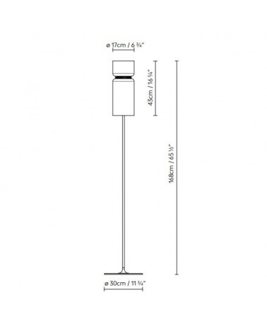 Lámpara de pie 168cm ASPEN F17 de aluminio E27 REGULABLE