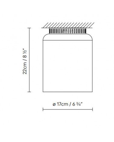 Design ceiling light 17cm ASPEN C17A aluminum E27