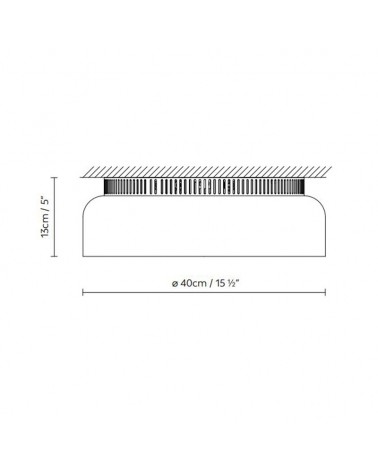 Plafón de diseño 40cm ASPEN C40A de aluminio 2xE14