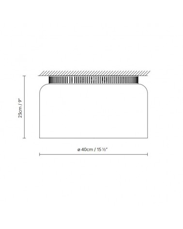 Design ceiling light 40cm ASPEN C40B aluminum 2xE14