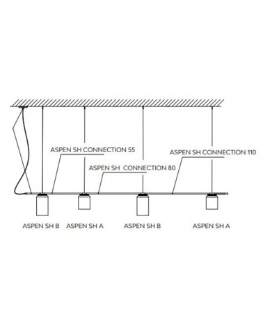 Lámpara de techo ASPEN SH LED con 3 pantallas forma cilindrica de aluminio 16,6W 2700K REGULABLE