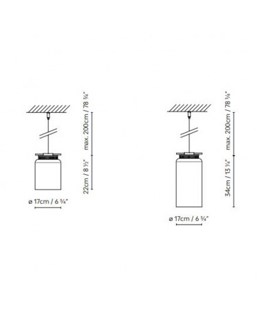 Lámpara de techo ASPEN SH LED con 3 pantallas forma cilindrica de aluminio 16,6W 2700K REGULABLE