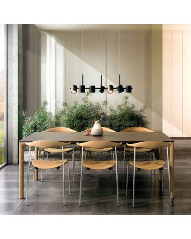 Lámpara de techo KUP 1 con 5 pantallas orientables de aluminio 5x8W 2700K REGULABLE