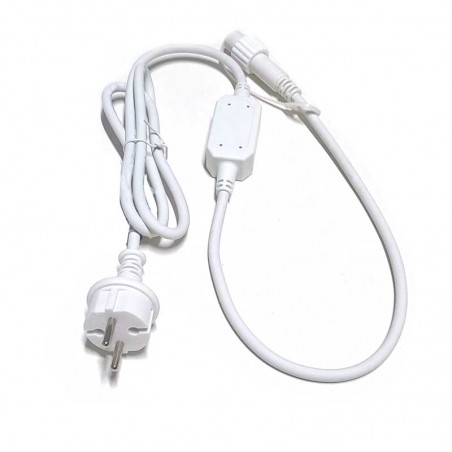 Cable alimentación 150cms blanco 230V para guirnaldas LED (incluye rectificador led)