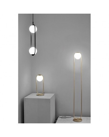 Design table lamp in metal C_BALL T 50 cm with E14 opal glass sphere