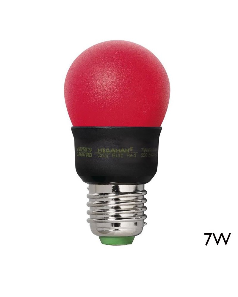 Saving Golf ball bulb 89mm Red LED E27 7W