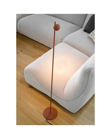 Floor lamp COMPASS Estiluz in terracotta finish with regulator on the cable