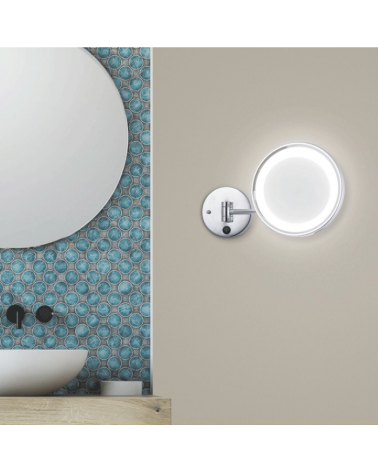LED Wall lamp 37cm with makeup mirror with extendable arm chrome finish  8W 760LM 4000K