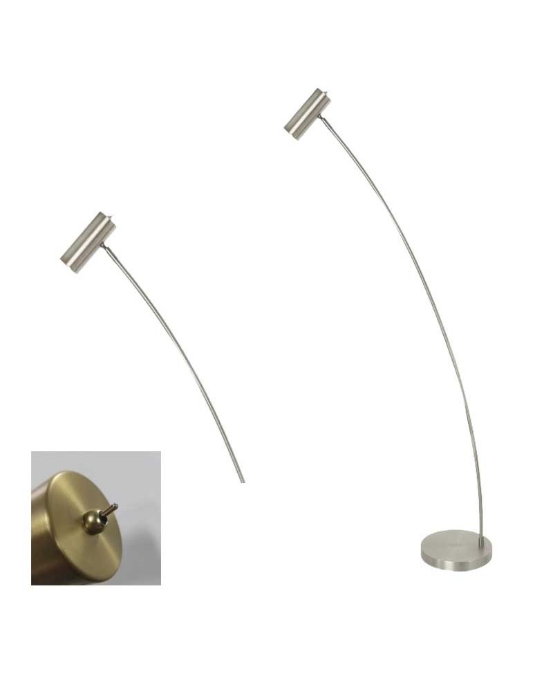 Lámpara de pie de 149cm en metal acabado níquel GU10