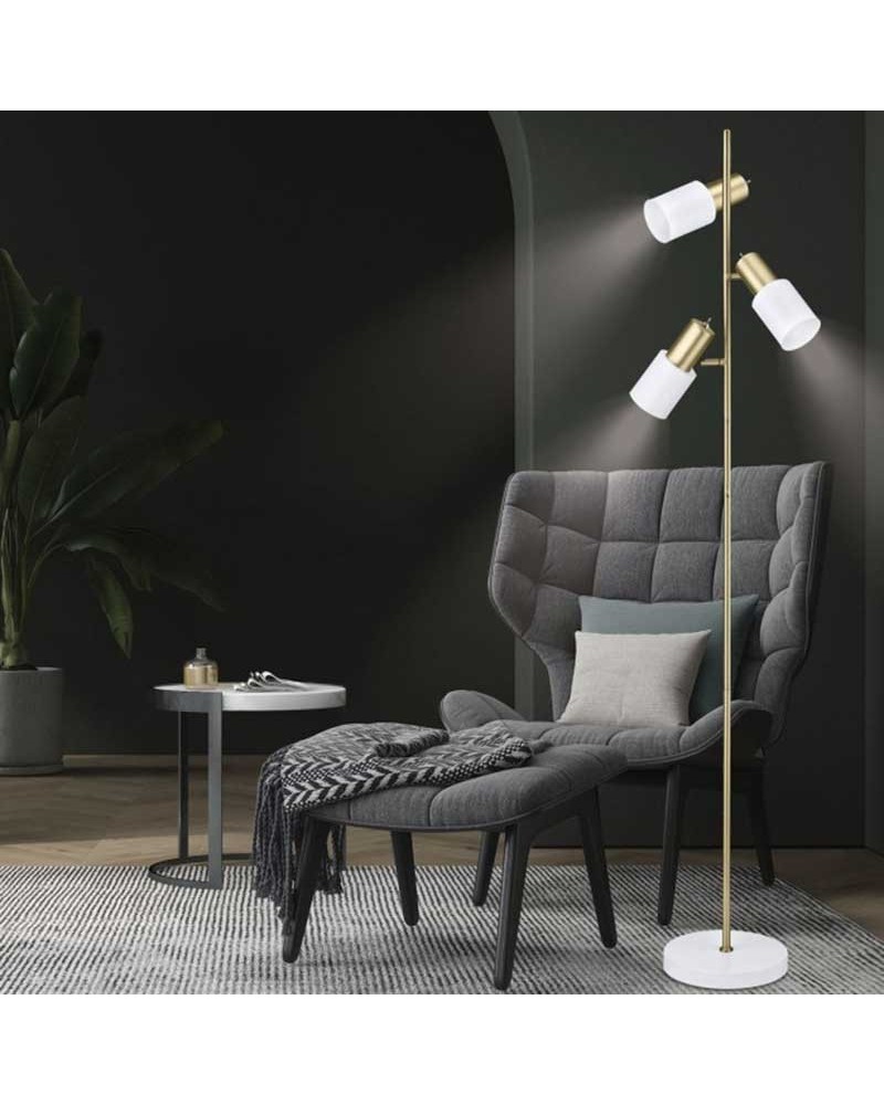 Floor lamp 150cm in metal various finishes 3xE14