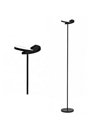 Floor lamp 179cm metal and acrylic black finish LED 18W 4000K adjustable