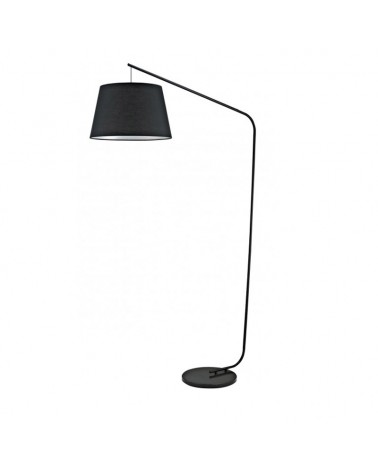 Lámpara de pie 180cm de metal acabado negro y tela E27