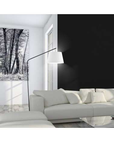 Floor lamp 180cm black finish metal and fabric E27