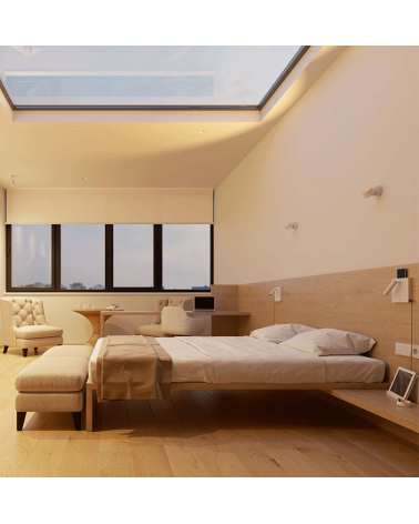 Mini cylinder wall and ceiling spotlight 7.5cm white LED 7W 90º tilting aluminum CCT Switch 2700K/3000K/4000K