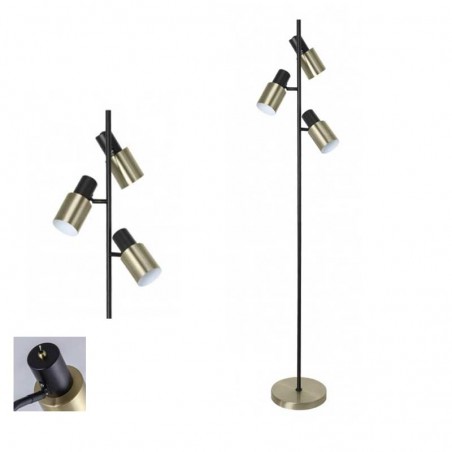 Floor lamp 150cm in metal various finishes 3xE14