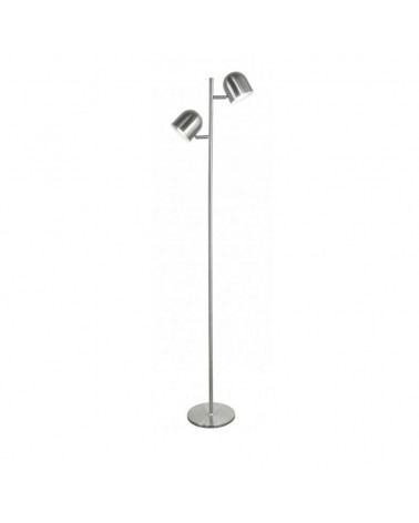 Lámpara de pie 138cm de metal acabado níquel satinado con dos luces 2xG10