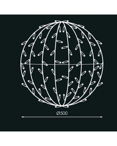 Bola 3D LED 50cm luz cálida o blanca fría flashing apto para exteriores 230V 13,8W