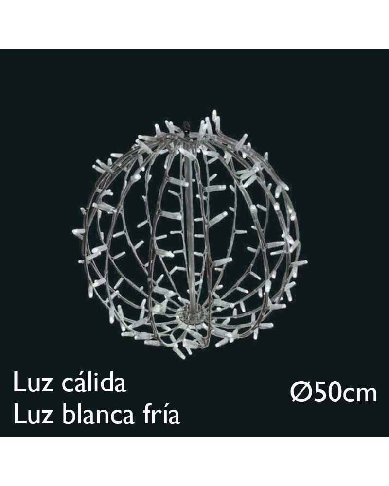 Bola 3D LED 50cm luz cálida o blanca fría apto para exteriores 230V 13,8W