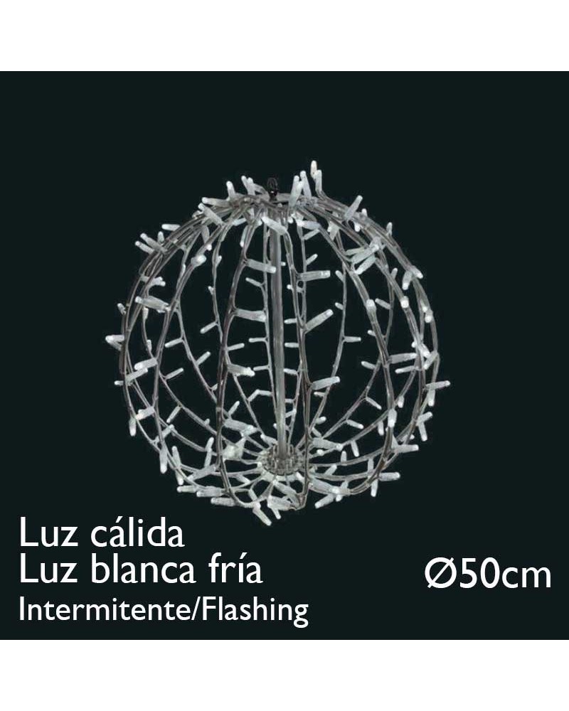 Bola 3D LED 50cm luz cálida o blanca fría flashing apto para exteriores 230V 13,8W