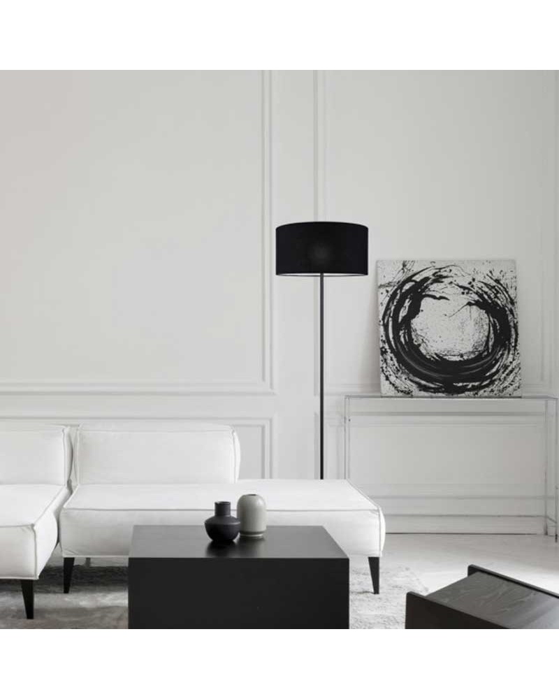 Floor lamp 166cm metal and fabric in different finishes E27