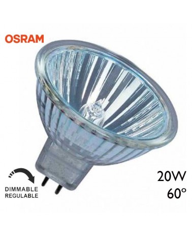 Lámpara halógena OSRAM DECOSTAR TITAN 46860 VWFL 20W GU5.3 12V 60º luz cálida regulable