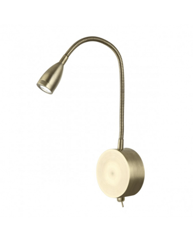 LED Wall lamp leather finish with flexible arm 20cm 3W 6500K 300Lm