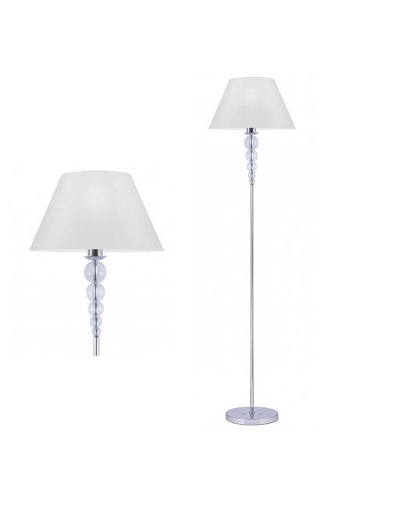 Floor lamp 165cm metal, fabric and glass with white E27 lampshade