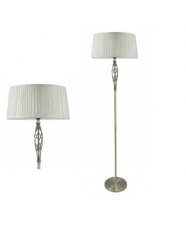 Floor lamp 165cm metal base and fabric lampshade E27