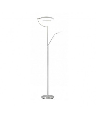 Floor lamp 174cm 2 LED lights 26W+3W in metal and acrylic satin nickel finish 4000K DIMMABLE