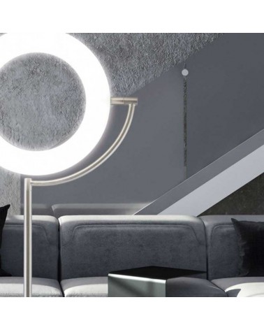 Floor lamp 174cm 2 LED lights 26W+3W in metal and acrylic satin nickel finish 4000K DIMMABLE