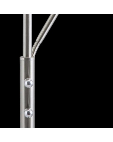 Floor lamp 174cm 2 LED lights 26W+3W in metal and acrylic satin nickel finish 4000K DIMMABLE
