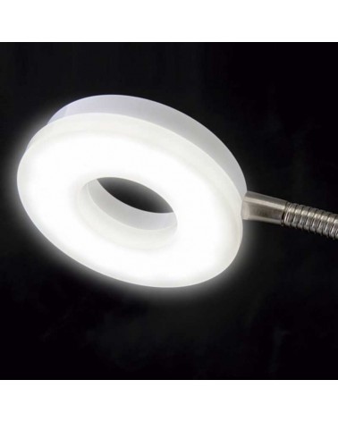 Lámpara de pie 174cm 2 luces LED 26W+3W de metal y acrílico acabado níquel satinado 4000K REGULABLE