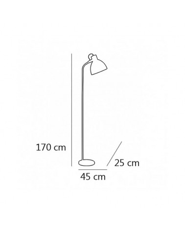 Lámpara de pie 153cm de metal y acrílico acabado blanco y gris E27