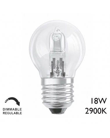 Round bulb ECO 18W E27 230V halogen