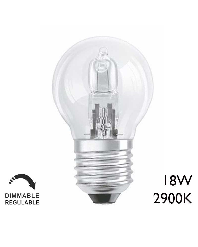 Bombilla esférica halógena ECO 18W E27 230V